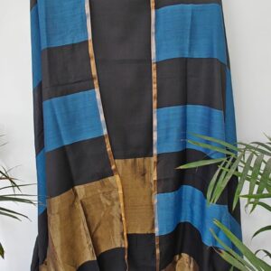 Maheshwari Silk suit - Black-Blue