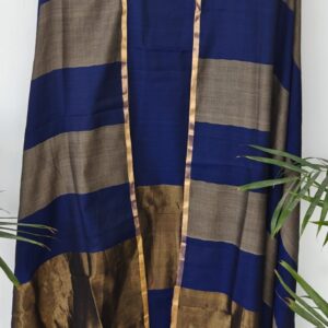 Maheshwari Silk suit - Silver-Blue